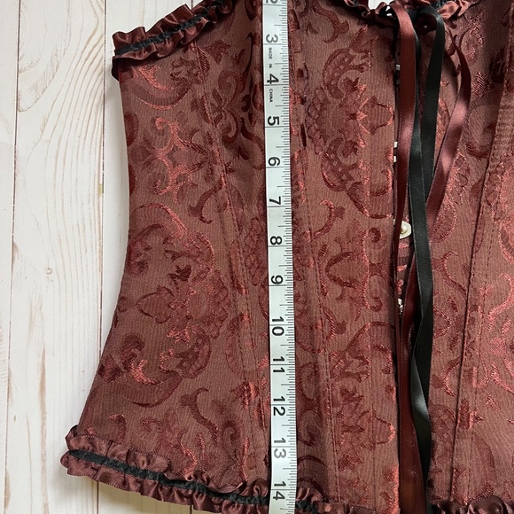 Corset Bustier – Brown Damask Lace-Up – Women’s Medium – Excellent Condition - Picture 9 of 10